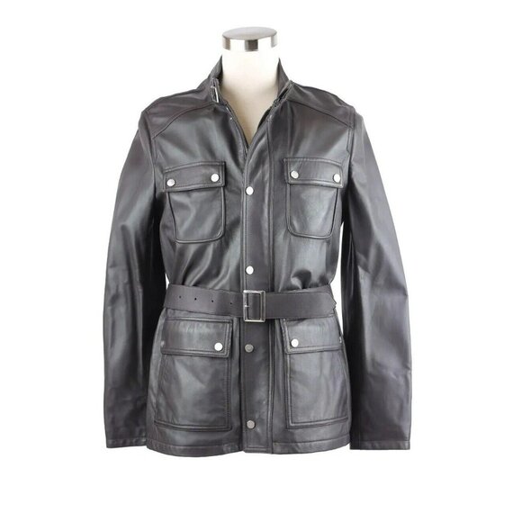 $6900 Domenico Vacca Leather Jacket Brown SZ 54/XXL Cashmere Lined NWT
